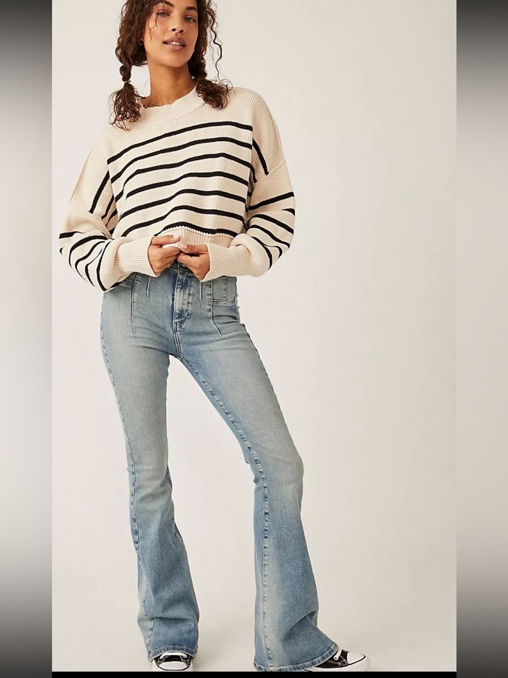 Free People Stipe Crop Pullover.